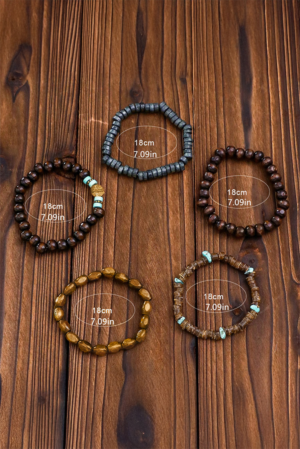 Chestnut Boho Stackable Beaded Bracelet Set