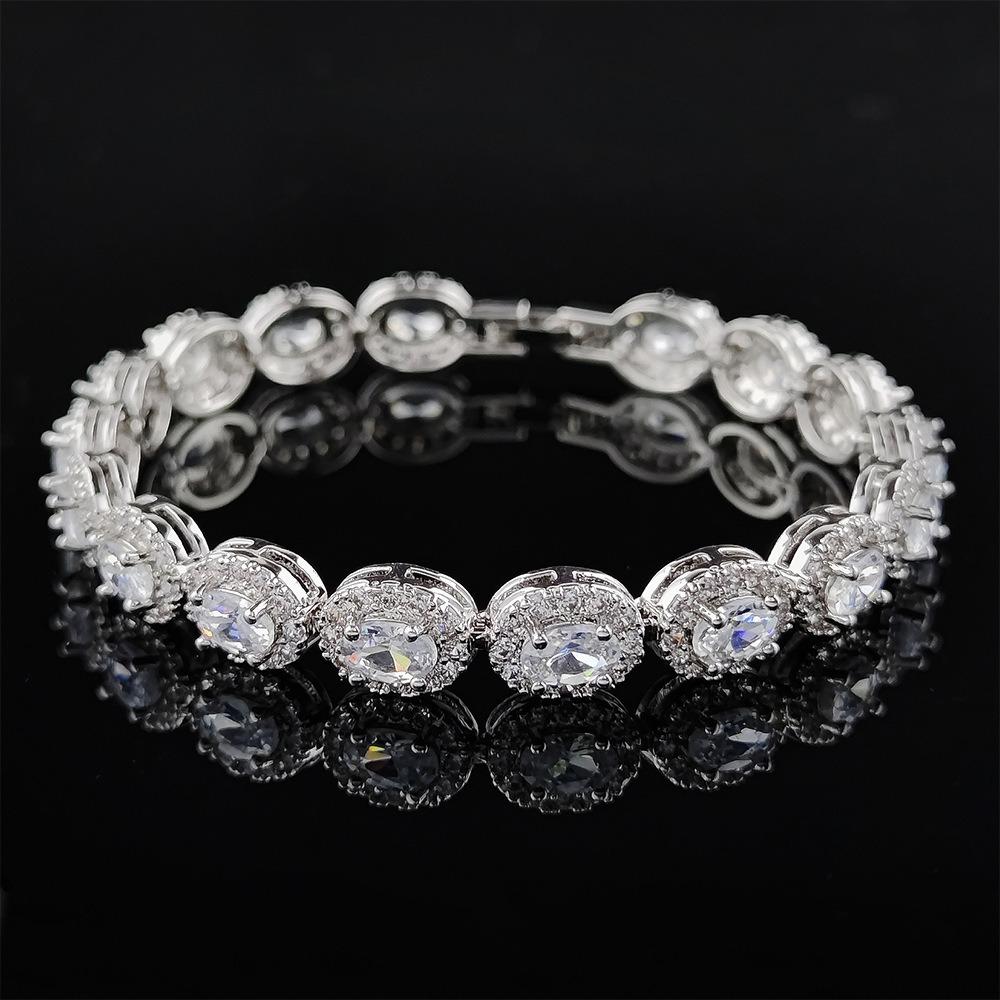 Colorful CZ Halo Tennis Bracelet, Multicolor Gemstone Bridal Jewelry, Unique Pattern Gift for Her, Cubic Zirconia Bridesmaid Bracelet