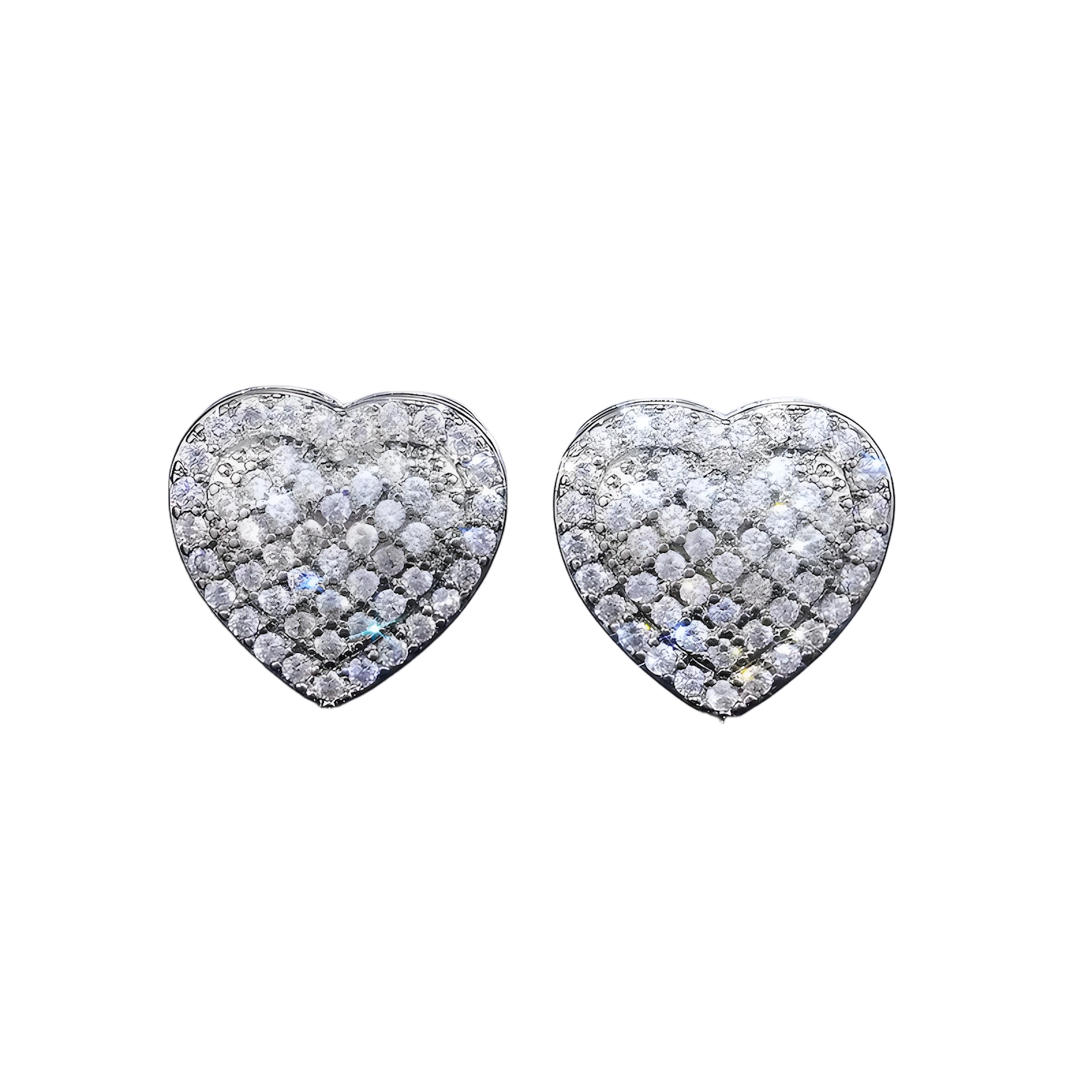 Dainty Iced Out CZ Heart Stud Earrings, Micro-Pavé Love Studs for Women Gifts