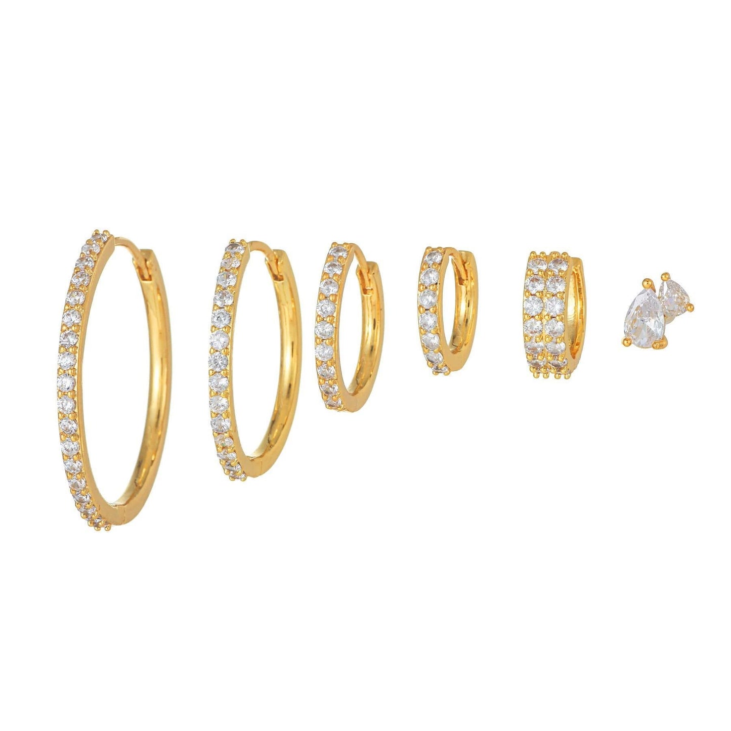 Multi Sets of Chic Star&Moon Earrings, 3-6pcs, 18k Gold Plated Stud Drop Hoop Huggie Cuff Chain, S925 Needle, Stacked Lobe Designs with Dazzling Zirconia