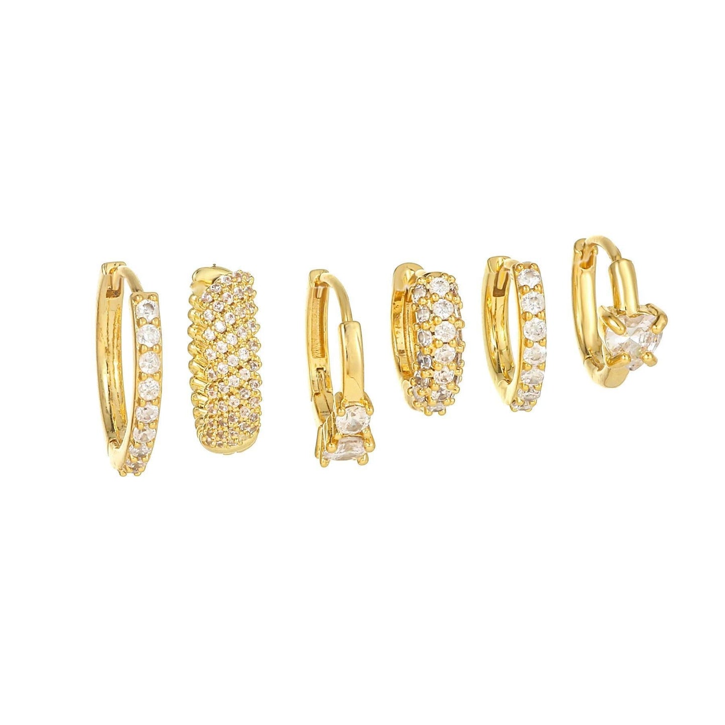 Multi Sets of Chic Star&Moon Earrings, 3-6pcs, 18k Gold Plated Stud Drop Hoop Huggie Cuff Chain, S925 Needle, Stacked Lobe Designs with Dazzling Zirconia