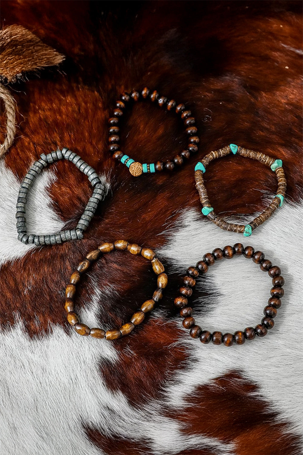 Chestnut Boho Stackable Beaded Bracelet Set