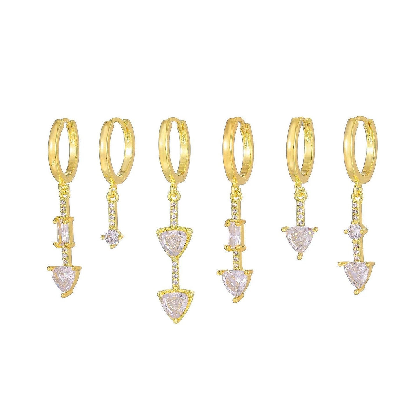 Multi Sets of Chic Star&Moon Earrings, 3-6pcs, 18k Gold Plated Stud Drop Hoop Huggie Cuff Chain, S925 Needle, Stacked Lobe Designs with Dazzling Zirconia