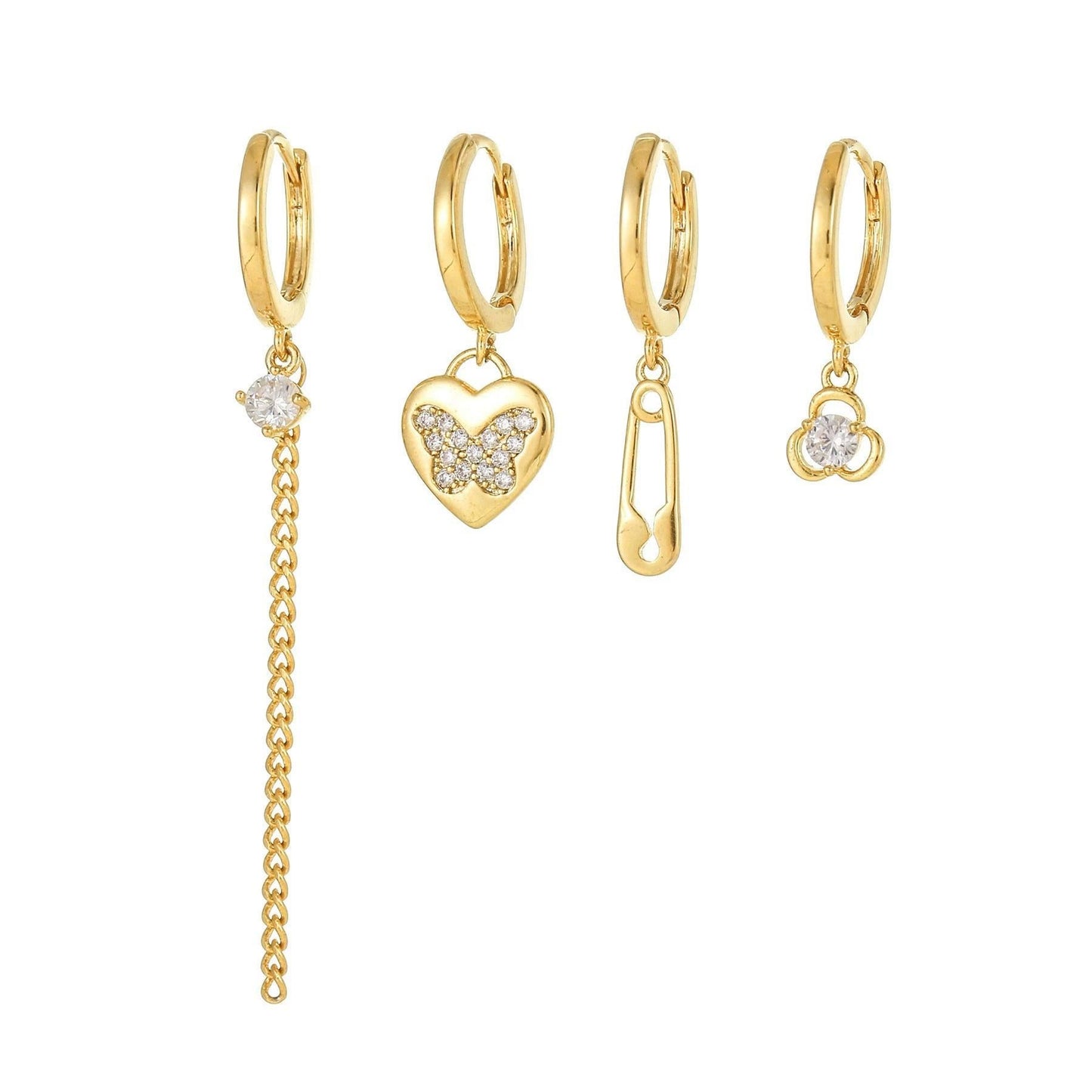 Multi Sets of Chic Star&Moon Earrings, 3-6pcs, 18k Gold Plated Stud Drop Hoop Huggie Cuff Chain, S925 Needle, Stacked Lobe Designs with Dazzling Zirconia
