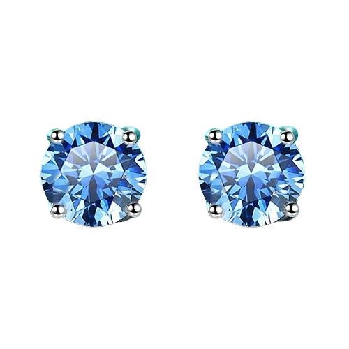 S925 Multicolor Moissanite 4-Prong Stud Earrings, 10 Color 0.5-3ct D-Grade VVS Certificate, Unisex Hypoallergenic Sterling Silver Gift