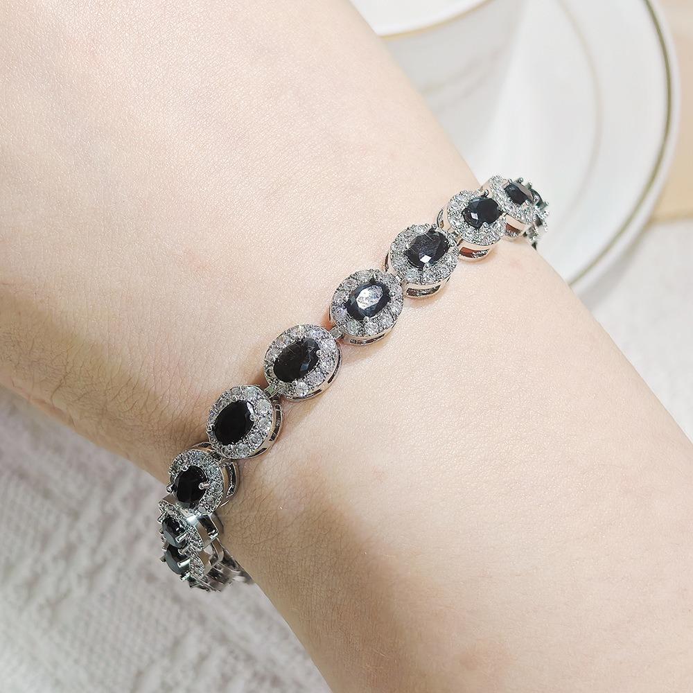 Colorful CZ Halo Tennis Bracelet, Multicolor Gemstone Bridal Jewelry, Unique Pattern Gift for Her, Cubic Zirconia Bridesmaid Bracelet