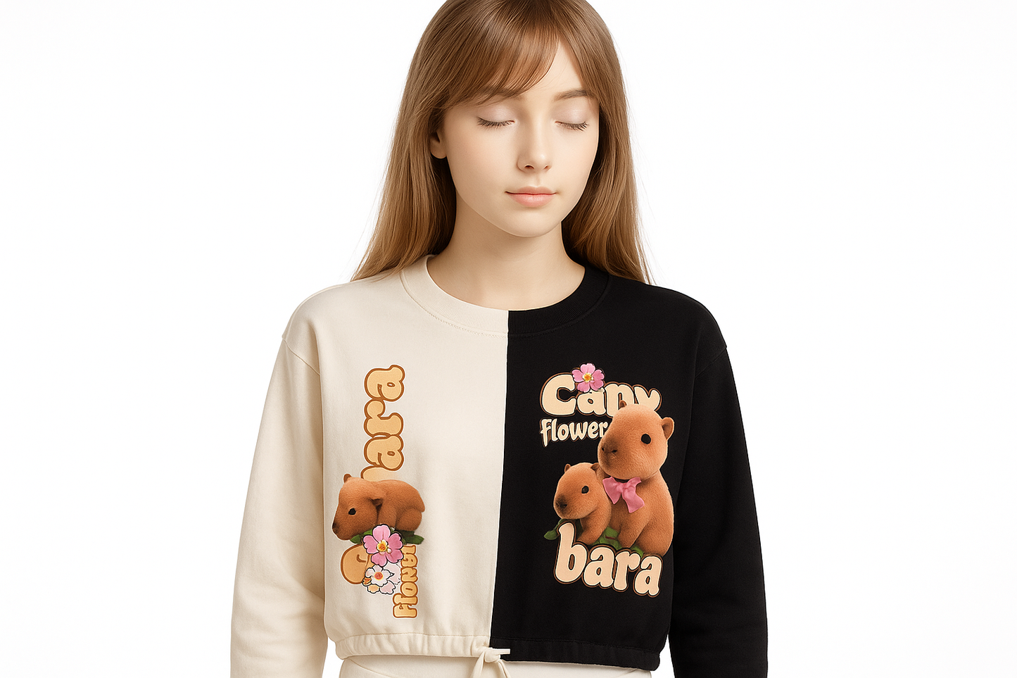 ManiquΓ con polo negro y capibaras