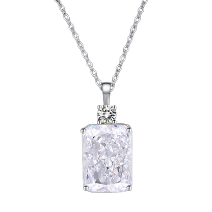 Multicolor Ice Flower Cut CZ Pendant Necklace, 10*14mm 5A Cubic Zirconia, 6 Color Options, Dainty Luxe Pendant