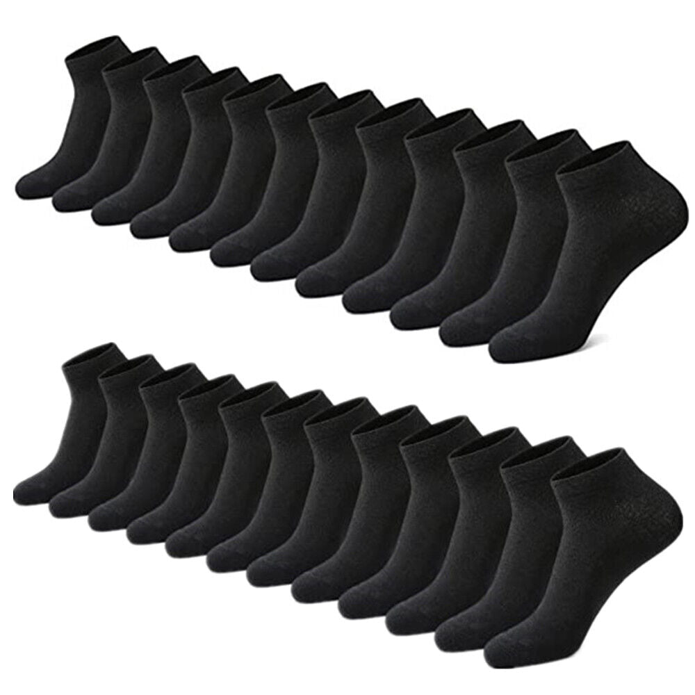 3-12 Pairs Mens Plain Solid Cotton Sports Ankle Athletic Socks Low Cut Size 9-13
