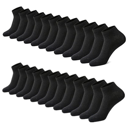 3-12 Pairs Mens Plain Solid Cotton Sports Ankle Athletic Socks Low Cut Size 9-13