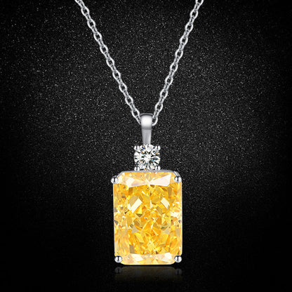 Multicolor Ice Flower Cut CZ Pendant Necklace, 10*14mm 5A Cubic Zirconia, 6 Color Options, Dainty Luxe Pendant
