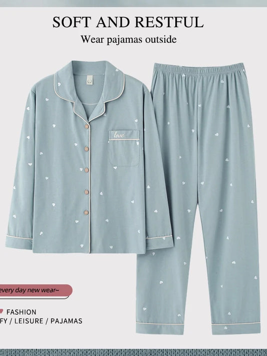 6XL Extra Large Size Women Pajamas Spring & Autumn Long Sleeve Pure Cotton 100.00kg