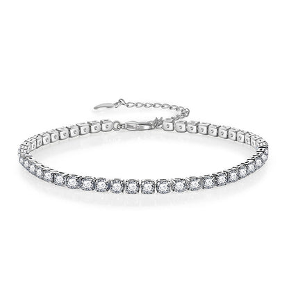Multicolor CZ Iced Out Adjustable Tennis Bracelet, 3mm 5A Cubic Zirconia