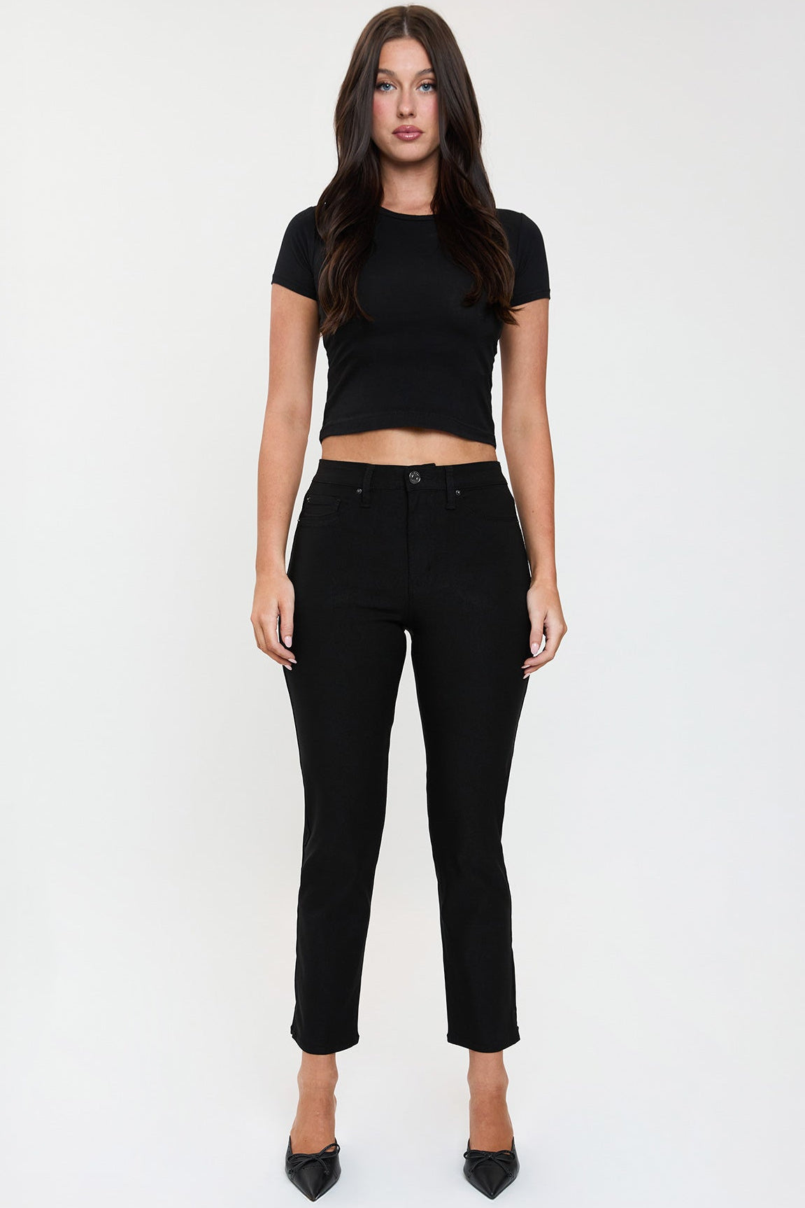 Women's High Rise Hyperstretch Cropped Straight Pants