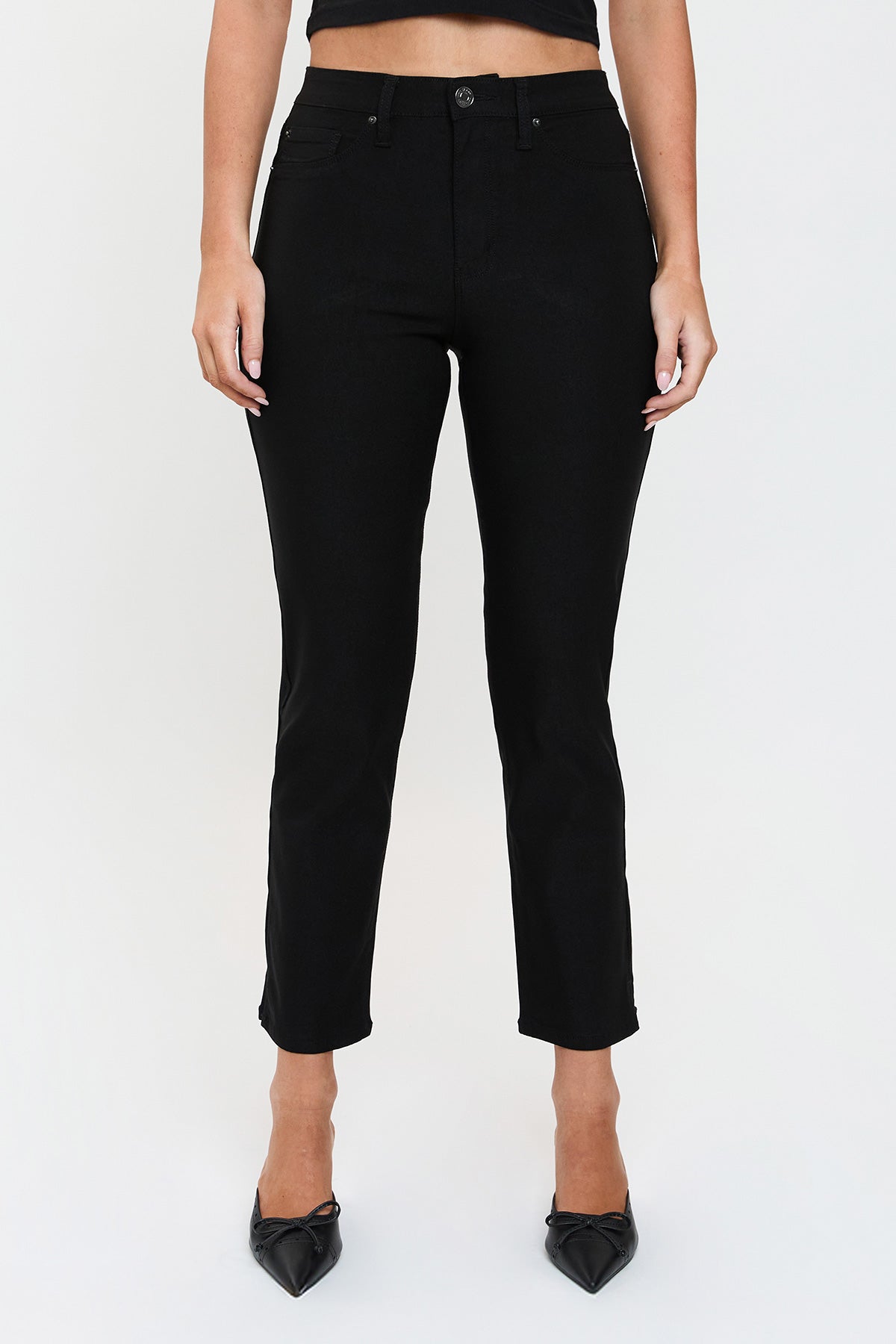 Women's High Rise Hyperstretch Cropped Straight Pants