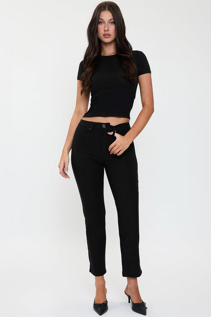 Women's High Rise Hyperstretch Cropped Straight Pants
