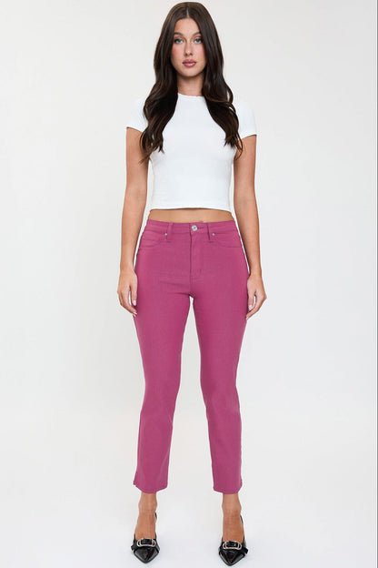 Women's High Rise Hyperstretch Cropped Straight Pants