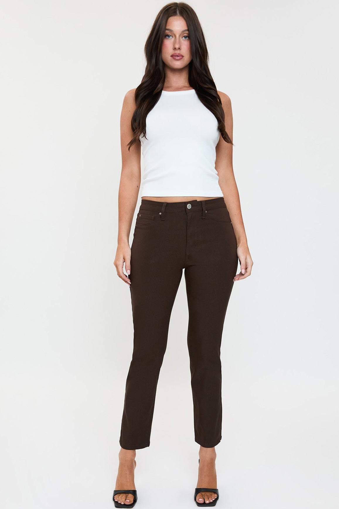 Women's High Rise Hyperstretch Cropped Straight Pants