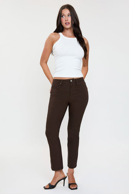Women's High Rise Hyperstretch Cropped Straight Pants