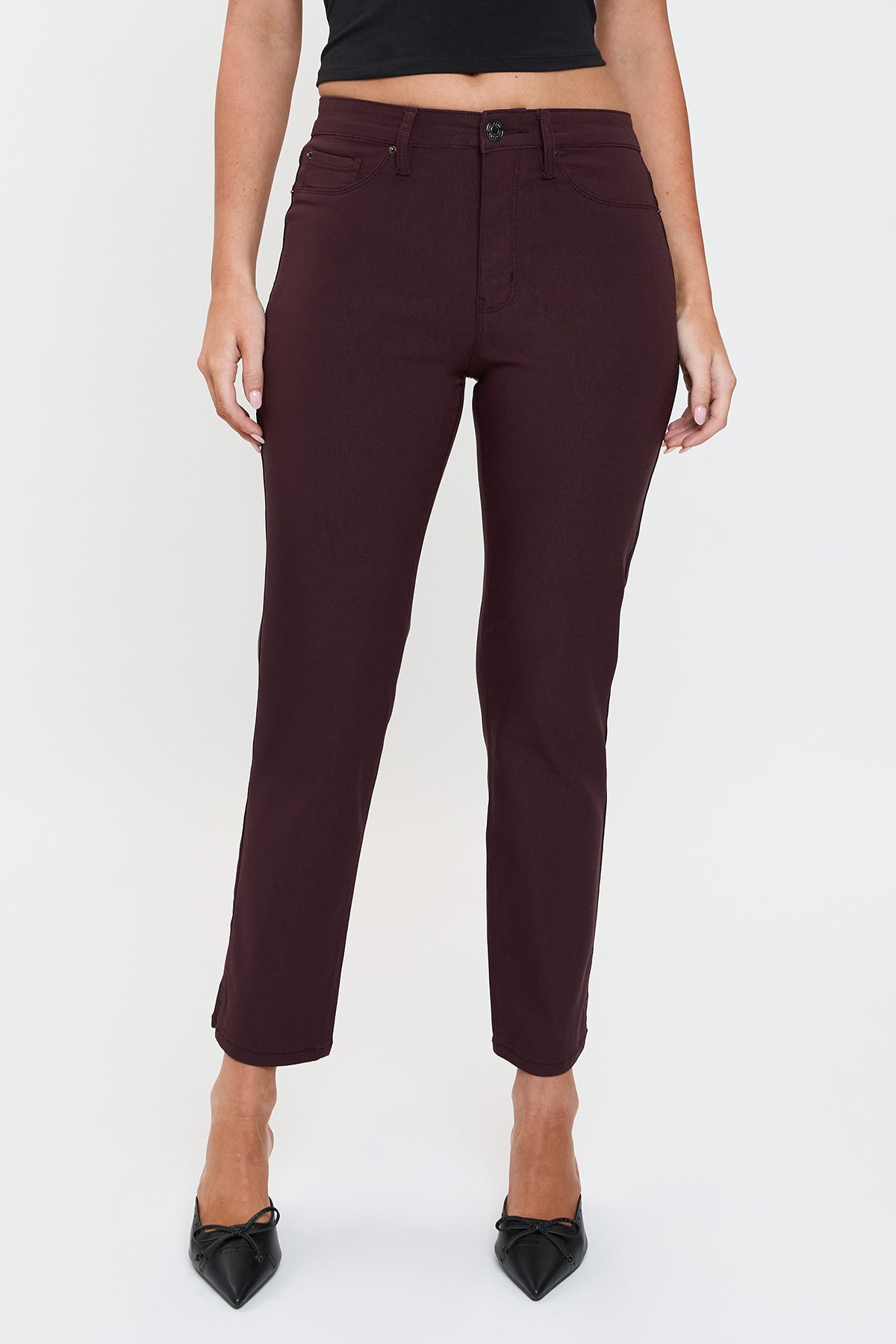 Women's High Rise Hyperstretch Cropped Straight Pants