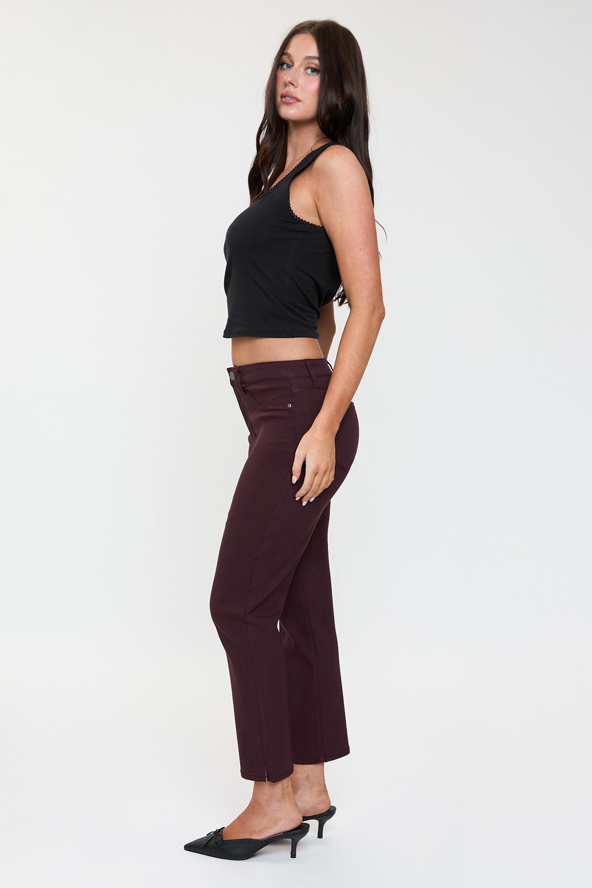 Women's High Rise Hyperstretch Cropped Straight Pants