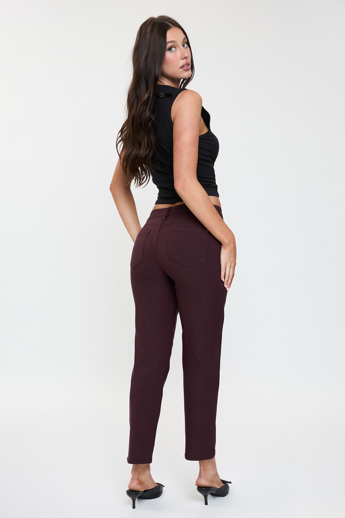 Women's High Rise Hyperstretch Cropped Straight Pants