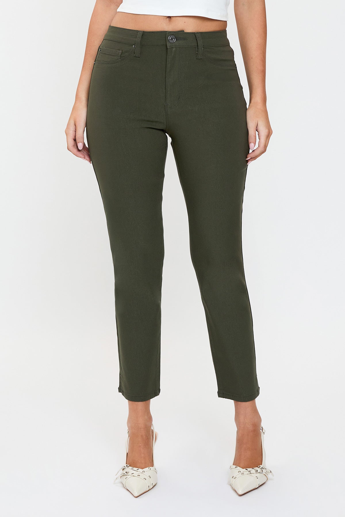 Women's High Rise Hyperstretch Cropped Straight Pants