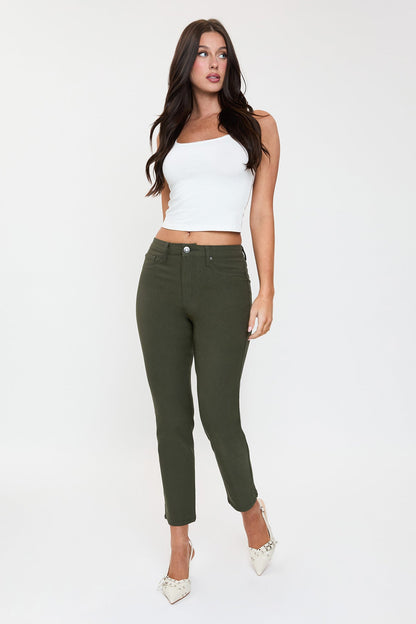 Women's High Rise Hyperstretch Cropped Straight Pants