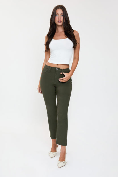 Women's High Rise Hyperstretch Cropped Straight Pants