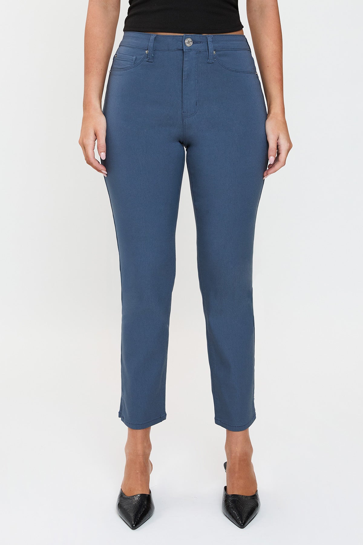 Women's High Rise Hyperstretch Cropped Straight Pants