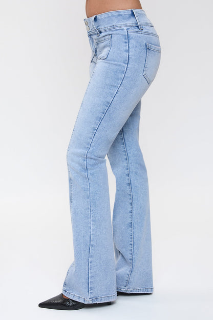 Women's Patch Pocket Flare Jeans