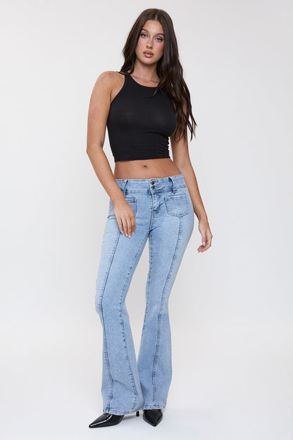 Women's Patch Pocket Flare Jeans