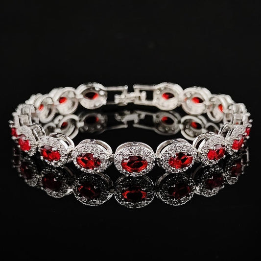 Colorful CZ Halo Tennis Bracelet, Multicolor Gemstone Bridal Jewelry, Unique Pattern Gift for Her, Cubic Zirconia Bridesmaid Bracelet