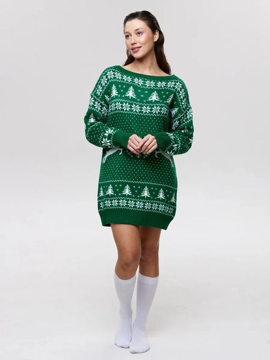 Anita Christmas Knit Long Sleeve Dress