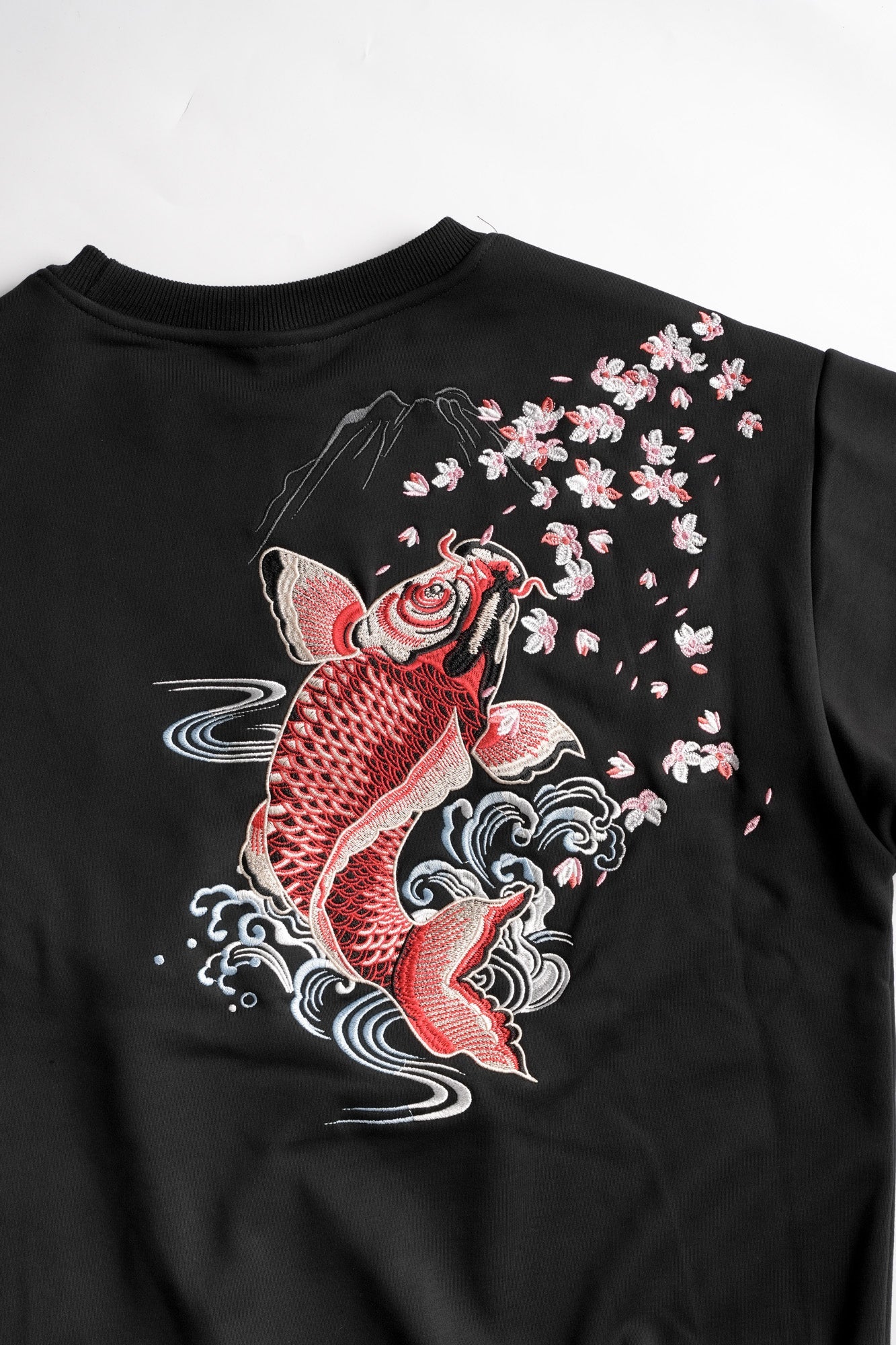 SW9197 Embroidered Red Koi Fish Sweater