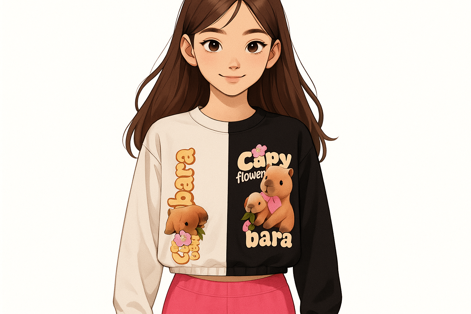Modelo ilustrado con crop top