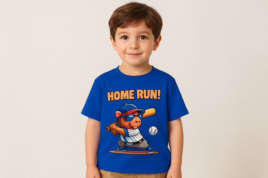 Niño con camiseta azul - Capybara HOME RUN!