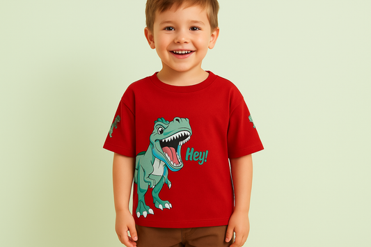 Niño con camiseta roja
