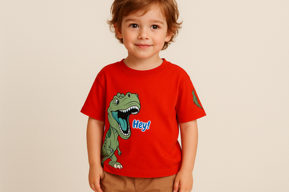 Niño con camiseta roja