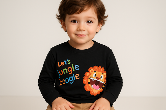 Niño con sudadera negra - León "LET'S jungle boogie"