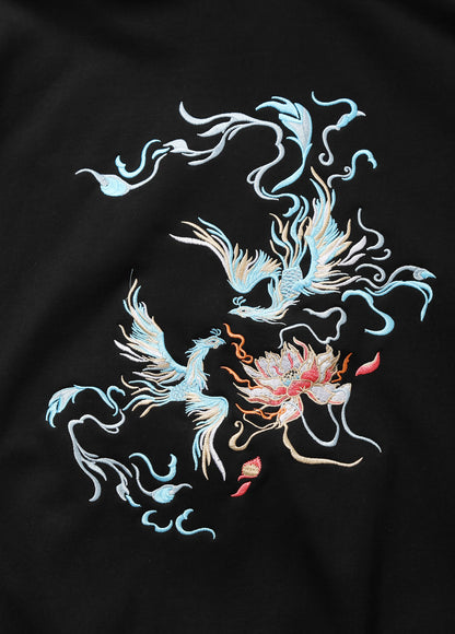 SW9010 Blue Phoenix Embroidery Sweater