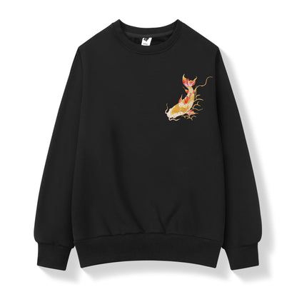 SW9013 Golden Koi Fish Embroidery Sweater