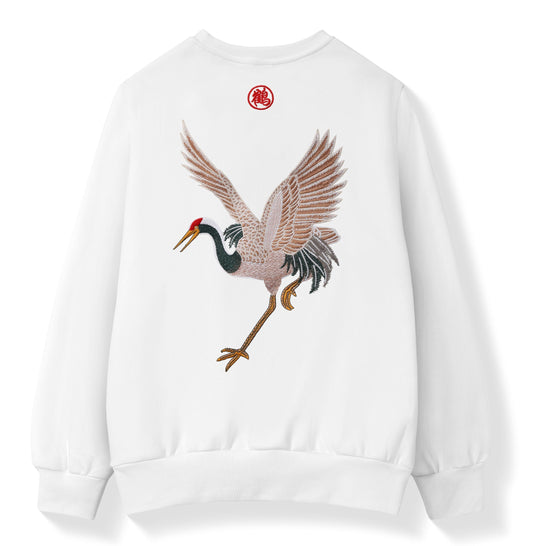 SW9016 Embroidery Crane Sweater