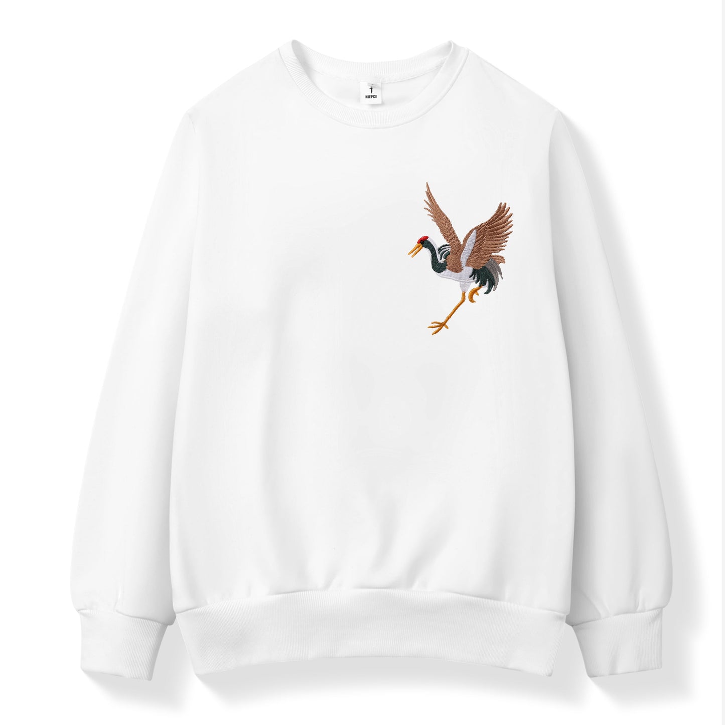 SW9016 Embroidery Crane Sweater