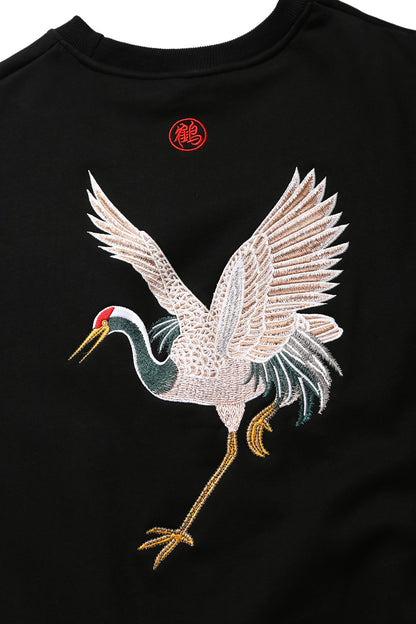 SW9016 Embroidery Crane Sweater